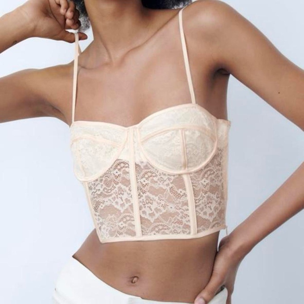 Zara Cream Lace Bustier